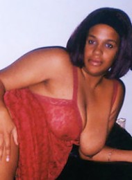 Sugar is a thick black mature sister with large black boobs and a round plump ebony ass. She loves to wear a sexy black bra and panties that show off 